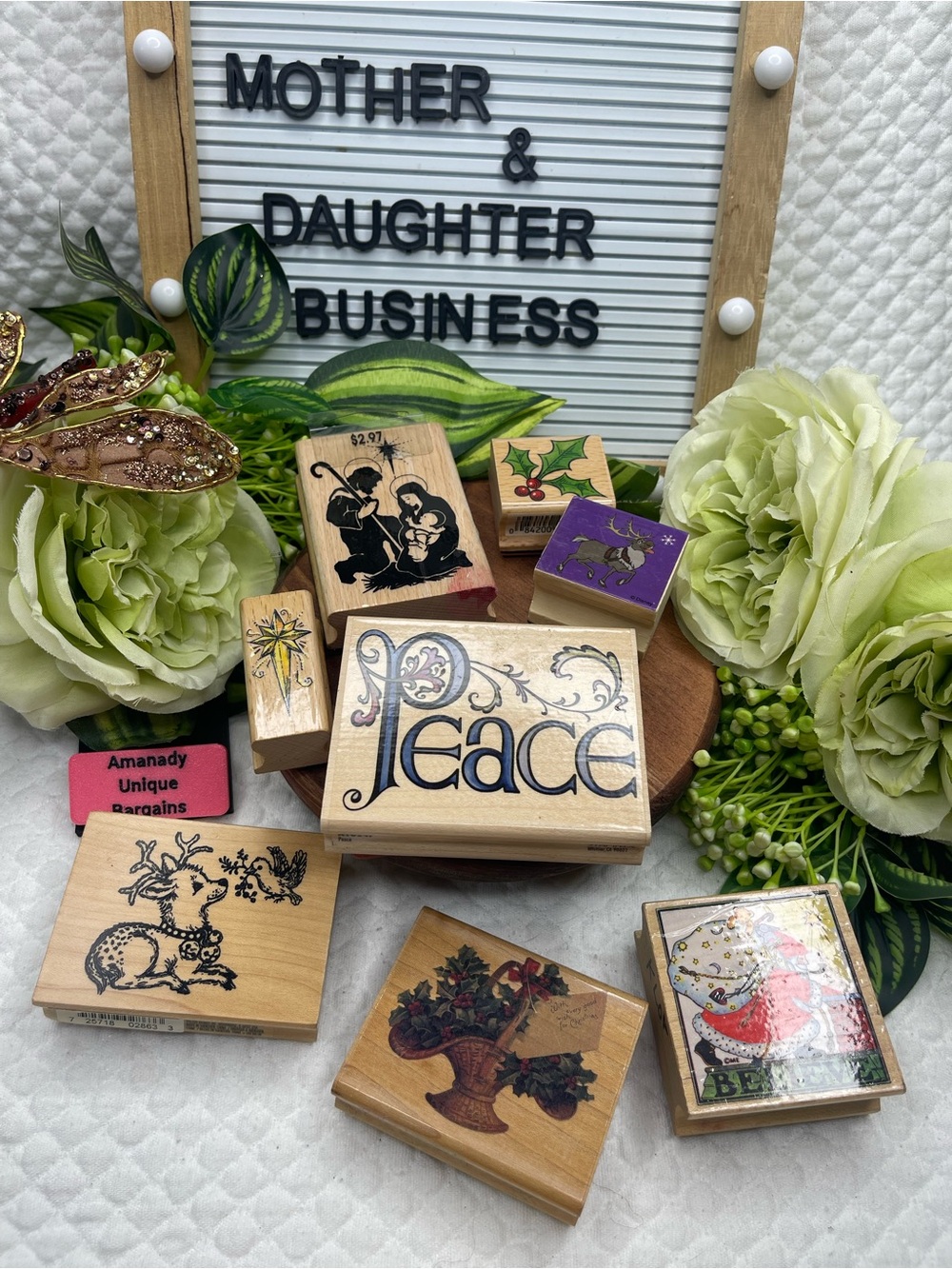 Vintage Christmas Rubber Stamp Lot Wood Mounted StampCraft
Vintage Christmas